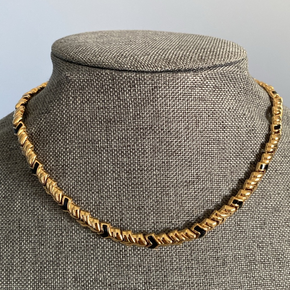 ✨Rare✨22k Gold Plated, Gold and Black Necklace by D’Orlan